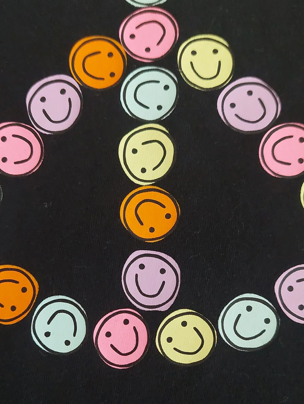CAT & JACK Smiley-Face Peace Sign Black Short-Sleeve Tee-shirt NWOT